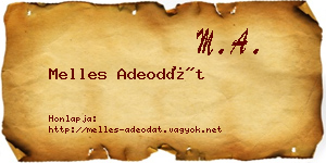 Melles Adeodát névjegykártya